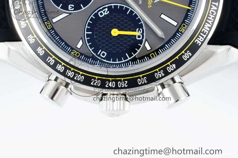 0304 ZipUp Speedmaster Racing Master SS HKF Best Edition Gray Black Dial on Black Rubber Strap A 7811